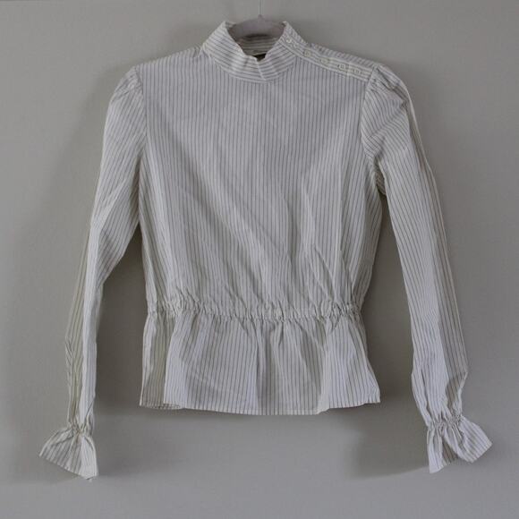 NWT Bonpoint Women's July Long Sleeve Ruffle Cuff Mock Neck Blouse Top 34 - Picture 1 of 10